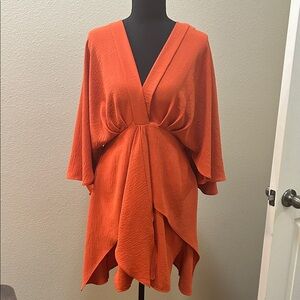 Orange Kimono Style Dress